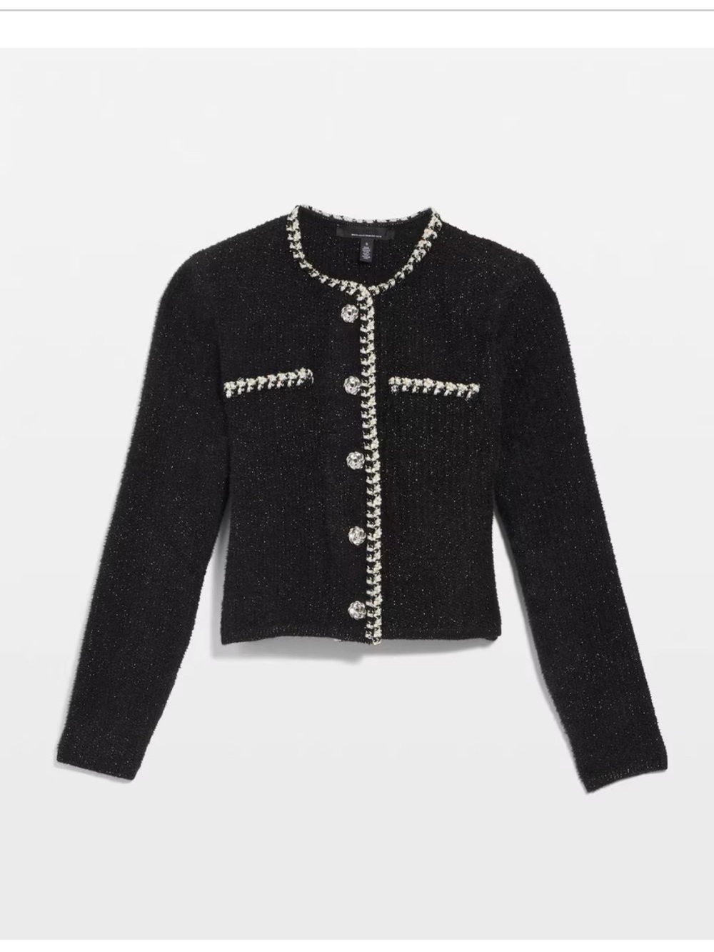 WHBM Black & White Tweed Sweater Jacket